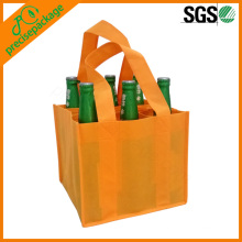 cheap customized nonwoven wine bottle bag with handle extensive to the bottom